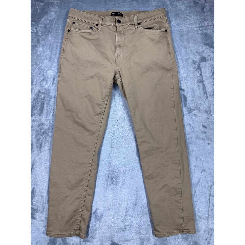 Banana Republic Mens Khaki Tan Stretch Cotton 5-Pocket Pants 36x30 (27 Inseam)